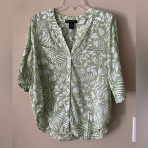 Preswick & Moore Green Botanical Print Blouse PL